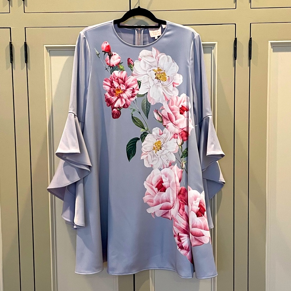 Ted Baker Special Occasion Dress ~ Blue/Grey Floral